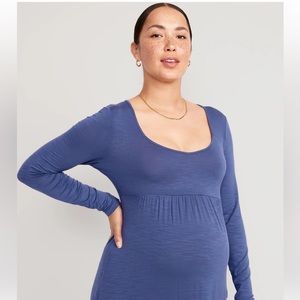Old Navy Maternity Long-Sleeve Slub-Knit Peplum Top M